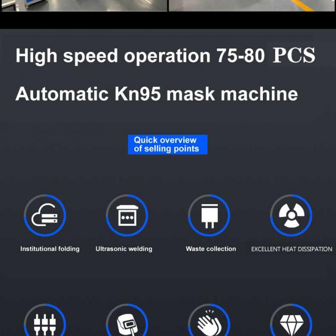 Глобальная машина лицевого щитка гермошлема машины N95 маски машины ffp2 kn95 Китая n95 маски гарантии 100-120pcs/min